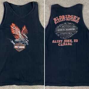 Vintage Harley Davidson Tank Top T Shirt Men's Medium Black 2005 Saint John NB